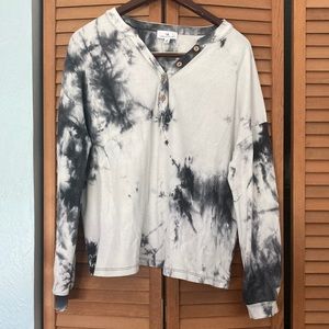 Navy tie dye Oversized Henley
